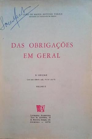 Seller image for DAS OBRIGAES EM GERAL. [Volume II] for sale by Livraria Castro e Silva