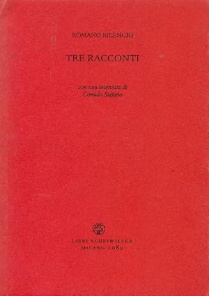 Bild des Verkufers fr Tre racconti zum Verkauf von Studio Bibliografico Marini