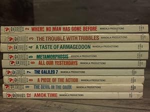 Seller image for STAR TREK FOTONOVEL" BOOKS: # 3 The Trouble with Tribbles / # 4 A Taste of Armageddon / # 6 All Our Yesterdays / # 7 The Galileo 7 / # 9 The Devil in the Dark / # 11 The Deadly Years for sale by Archives Books inc.