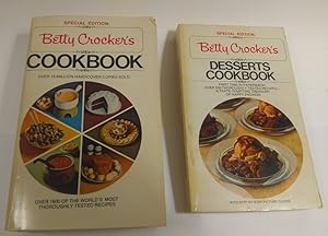 Seller image for Betty Crocker's Cookbook : Over 1600 of the World's Most Thoroughly Tested Recipes (Pie Collage Cover, 1976 Edition); And Desserts Cookbook, step by step picture Guides for sale by GREAT PACIFIC BOOKS