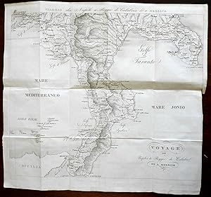 Southern Italy Calabria Naples Reggio Calabria Messina 1842 scarce Italian map