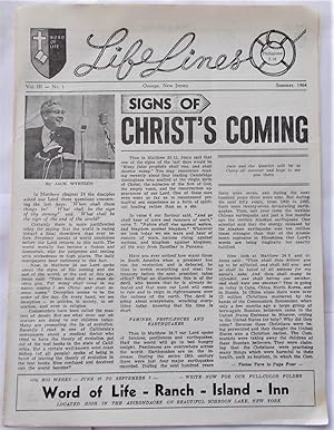 Seller image for LifeLines (Life Lines) Vol. III No. 1 (Summer 1964) (Christian Newsletter) for sale by Bloomsbury Books