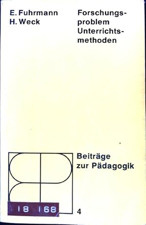 Immagine del venditore per Forschungsproblem Unterrichtsmethoden; Beitrge zur Pdagogik, 4; venduto da books4less (Versandantiquariat Petra Gros GmbH & Co. KG)