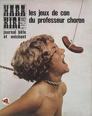 "HARA-KIRI N°102 / Mars 1970" les jeux de con du professeur choron / Fausse pub LE JUS DE BANANE ...