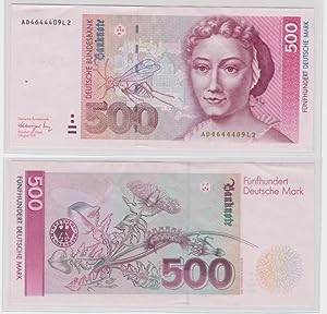 T144249 Banknote 500 DM Deutsche Mark Ro. 301a Schein 1.8.1991 KN AD 4644409 L2