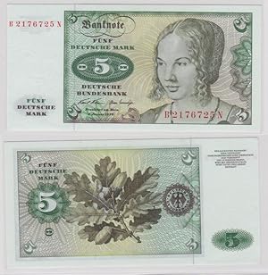 T143438 Banknote 5 DM Deutsche Mark Ro. 269a Schein 2.Januar 1970 KN B 2176725 N