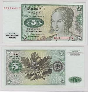 T144227 Banknote 5 DM Deutsche Mark Ro. 269a Schein 2.Januar 1970 KN B 2139991 N