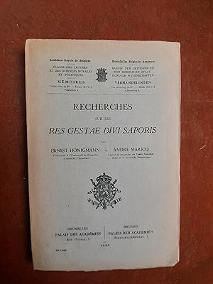 Immagine del venditore per Recherches sur les "Res Gestae divi Saporis" venduto da Librairie de la Garenne