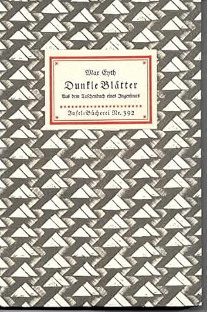 Seller image for Dunkle Bltter. Aus dem Taschenbuch eines [deutschen] Ingenieurs (IB 392). 19.-23. Tsd. for sale by Antiquariat & Buchhandlung Rose