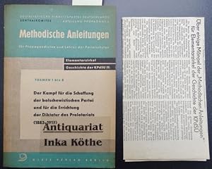 Der Kampf für die Schaffung der bolschewistischen Partei und für die Errichtung der Diktatur des ...