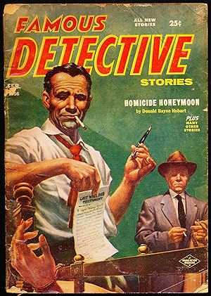FAMOUS DETECTIVE STORIES, February, 1956. Volume 15, Number 5