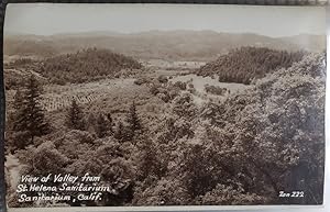 Seller image for Real Photo Post Card: "View of Valley from St. Helena Sanitarium, Sanitarium, Calif." for sale by Barry Cassidy Rare Books