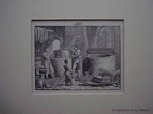 Seller image for Der Frber (The Dyer - Le savonnier et le teinturier). Lithographie aus: Gailer, Neuer Orbis Pictus. Bildgre: 7 x 9,5 cm. for sale by Antiquariat Hans-Jrgen Ketz