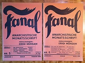 Fanal. Organ der anarchistischen Vereinigung. [ 2 Einzelhefte] Jahrgang 3, Nummer 5, Februar 1929...