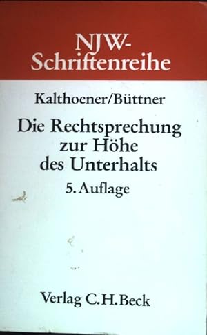 Seller image for Die Rechtsprechung zur Hhe des Unterhalts. Schriftenreihe der Neuen juristischen Wochenschrift ; H. 22 for sale by books4less (Versandantiquariat Petra Gros GmbH & Co. KG)