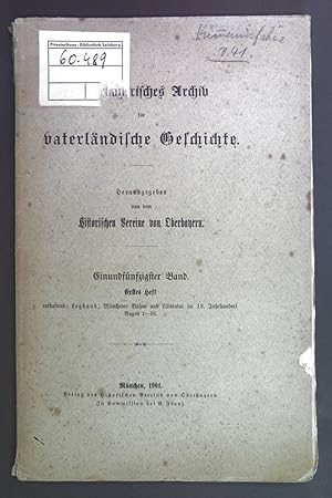 Immagine del venditore per Oberbayerisches Archiv fr vaterlndische Geschichte. 51. Band Erstes Heft. venduto da books4less (Versandantiquariat Petra Gros GmbH & Co. KG)