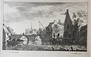 Bild des Verkufers fr [Antique print, etching and engraving] Watermill near a bridge. [Regiuncul Amoenissim eleganter delineate Johanne van Goyen et ri incis per Johannem de Visscher], published after 1653. zum Verkauf von Antiquariaat Arine van der Steur / ILAB