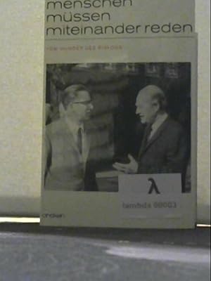 Bild des Verkufers fr menschen mssen miteinander reden zum Verkauf von Antiquariat Jochen Mohr -Books and Mohr-