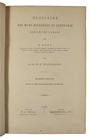 Bild des Verkufers fr Glossaire des Mots Espagnols et Portugais deriv s de l'arábe. zum Verkauf von Librera Jos Porra Turanzas S.A.