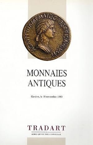 Tradart. Monnaies antiques. Genève, le 18 novembre 1993. Vente publique.