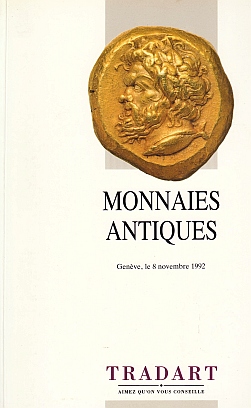 Tradart. Monnaies antiques. Genève, le 8 novembre 1992. Vente publique.