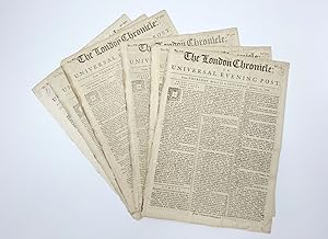 Fine collection of five complete issues of 'The London Chronicle' newspaper, each issue containin...