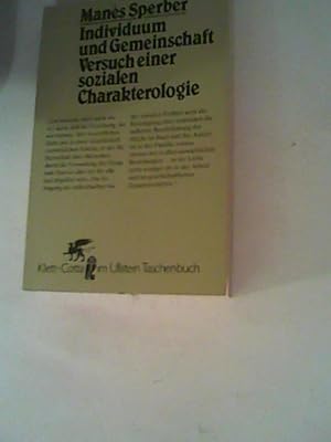 Seller image for Individuum und Gemeinschaft: Versuch einer sozialen Charakterologie for sale by ANTIQUARIAT FRDEBUCH Inh.Michael Simon