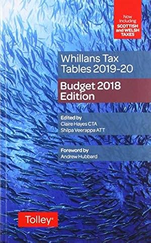 Imagen del vendedor de Whillans's Tax Tables 2019-20 (Budget edition) a la venta por WeBuyBooks