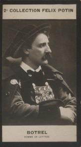 Photographie de la collection Félix Potin (4 x 7,5 cm) représentant : Théodore Botrel, homme de l...