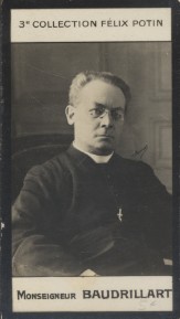 Photographie de la collection Félix Potin (4 x 7,5 cm) représentant : Monseigneur Baudrillart. Dé...
