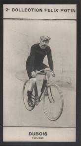 Photographie de la collection Félix Potin (4 x 7,5 cm) représentant : Jules Dubois, coureur à pie...