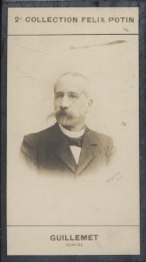 Photographie de la collection Félix Potin (4 x 7,5 cm) représentant : J.-B.-Antoine Guillemet, pe...