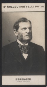 Photographie de la collection Félix Potin (4 x 7,5 cm) représentant : René Bérenger - Sénateur. D...