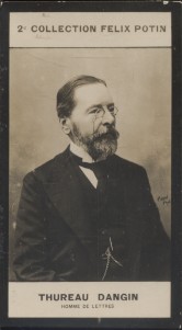 Bild des Verkufers fr Photographie de la collection Flix Potin (4 x 7,5 cm) reprsentant : Paul Thureau-Dangin, homme de lettres. Dbut XXe. Vers 1900. zum Verkauf von Librairie Et Ctera (et caetera) - Sophie Rosire