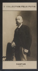 Photographie de la collection Félix Potin (4 x 7,5 cm) représentant : Edouard Dantan, peintre. Dé...