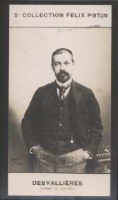 Image du vendeur pour Photographie de la collection Flix Potin (4 x 7,5 cm) reprsentant : Maurice Desvallires, auteur dramatique. Dbut XXe. Vers 1900. mis en vente par Librairie Et Ctera (et caetera) - Sophie Rosire