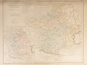 Bild des Verkufers fr Cartes : France fodale, avant les croisades.   Supplment pour les possessions des Plantagenets -  la fin du XIIe sicle. Carte extraite de l'Atlas universel et classique de gographie ancienne, romaine, du moyen ge, moderne et contemporaine. zum Verkauf von Librairie Et Ctera (et caetera) - Sophie Rosire