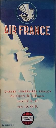 Cartes itinéraires Dunlop au départ de la France vers l'A.E.F. et vers l'A.O.F. Vers 1950.