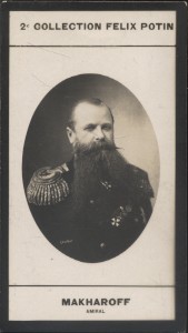 Image du vendeur pour Photographie de la collection Flix Potin (4 x 7,5 cm) reprsentant : Serge-Onsinovitch Makharoff - Chef d'Etat Major de la marine russe. Dbut XXe. Vers 1900. mis en vente par Librairie Et Ctera (et caetera) - Sophie Rosire