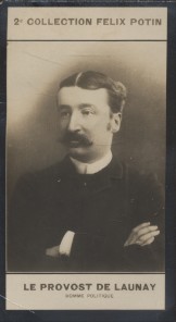 Seller image for Photographie de la collection Flix Potin (4 x 7,5 cm) reprsentant : Le Provost De Launay, homme politique. Dbut XXe. Vers 1900. for sale by Librairie Et Ctera (et caetera) - Sophie Rosire