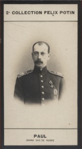 Image du vendeur pour Photographie de la collection Flix Potin (4 x 7,5 cm) reprsentant : Alexandrovitch Paul - Grand Duc de Russie. Dbut XXe. Vers 1900. mis en vente par Librairie Et Ctera (et caetera) - Sophie Rosire