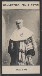 Photographie de la collection Félix Potin (4 x 7,5 cm) représentant : Charles Mazeau, magistrat e...