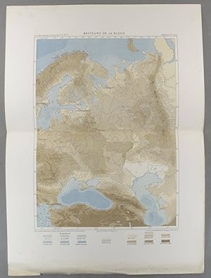 Image du vendeur pour Hauteurs de la Russie. Carte en couleurs extraite de la Gographie universelle d'Elise Reclus. Vers 1880. mis en vente par Librairie Et Ctera (et caetera) - Sophie Rosire