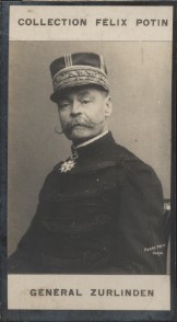 Photographie de la collection Félix Potin (4 x 7,5 cm) représentant : Général Emile Zur Linden. D...