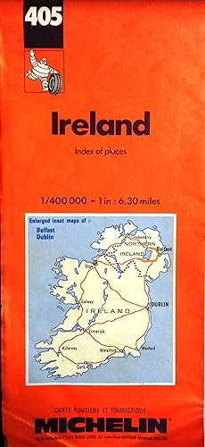 Carte Michelin N° 405 : Ireland. Index of places. Irlande, répertoire des localités. Carte au 1/4...