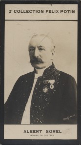 Bild des Verkufers fr Photographie de la collection Flix Potin (4 x 7,5 cm) reprsentant : Albert Sorel, homme de lettres. Dbut XXe. Vers 1900. zum Verkauf von Librairie Et Ctera (et caetera) - Sophie Rosire