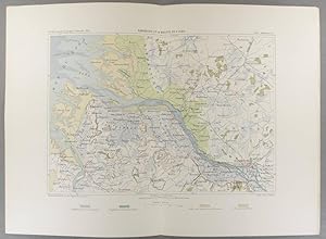 Hambourg et la bouche de l'Elbe. Carte en couleurs extraite de la Géographie universelle d'Elisée...