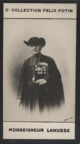 Photographie de la collection Félix Potin (4 x 7,5 cm) représentant : Monseigneur Lanusse, évêque...