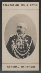 Photographie de la collection Félix Potin (4 x 7,5 cm) représentant : Général Baratieri (Italie)....