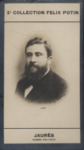 Seller image for Photographie de la collection Félix Potin (4 x 7,5 cm) représentant : Jean Jaurès, homme politique. Début XXe. Vers 1900. for sale by Librairie et cætera (et caetera)
